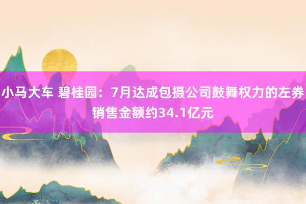 小马大车 碧桂园：7月达成包摄公司鼓舞权力的左券销售金额约34.1亿元