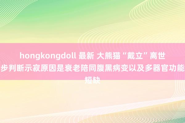 hongkongdoll 最新 大熊猫“戴立”离世：初步判断示寂原因是衰老陪同腹黑病变以及多器官功能短缺